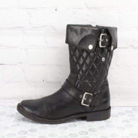 UGG Shoes - Ugg Australia Conor Black Oiled Leather Boots Sz 8